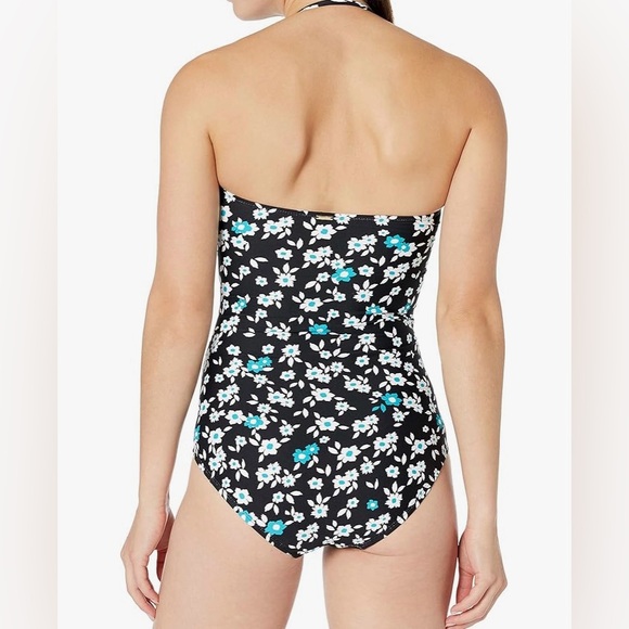 Anne Cole One Piece Shirred Front Floral Bandeau Swimsuit Size 6 - Picture 2 of 13